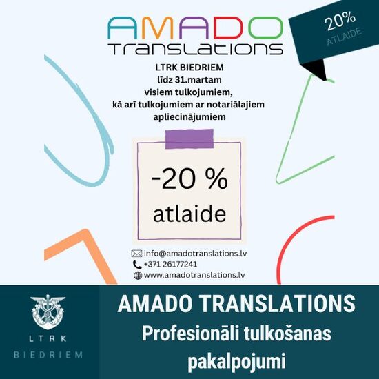 20 % atlaide profesionāliem tulkošanas pakalpojumiem